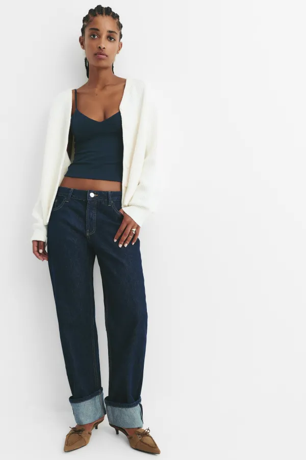 Purl Knit Cardigan - Ecru