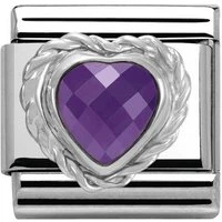 Purple Crystal Heart Charm