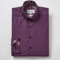 Purple Oxford with Mind Maps Accents Button-Down Shirt, XL