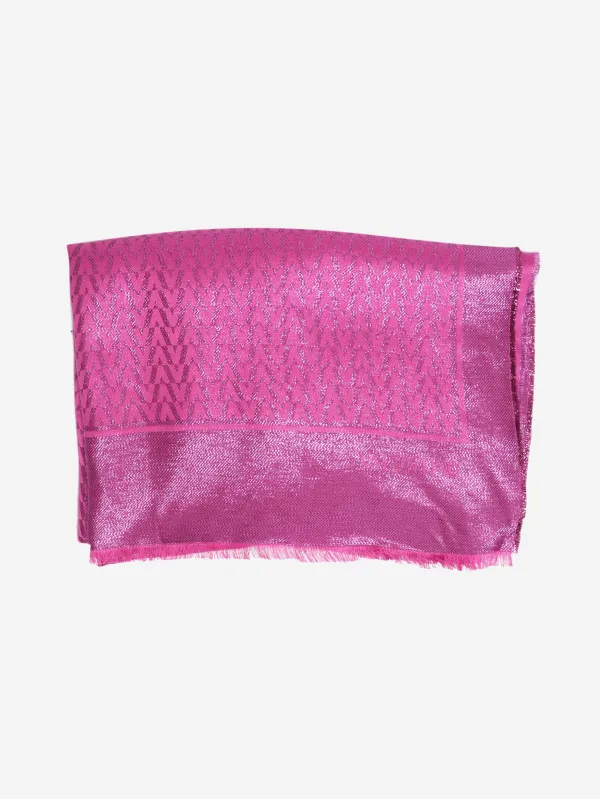 Purple Toute La V lurex fringe shawl scarf - Size Standard