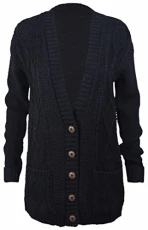 PurpleHanger Women's Knit Sweater Cardigan Top Plus Size Black 16-18 PurpleHanger Women's Knit Sweater Cardigan Top Plus Size Black 16-18