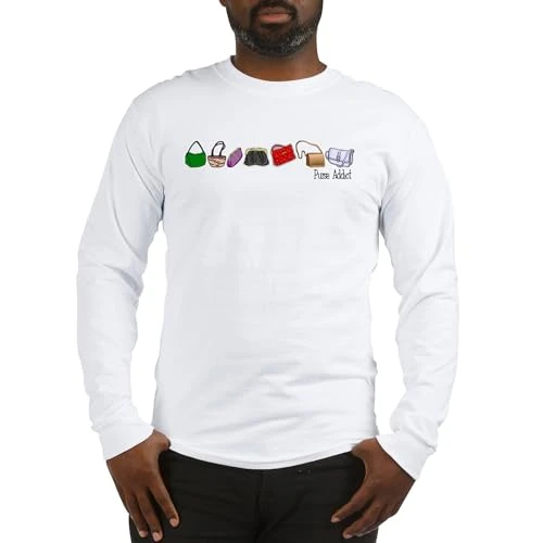 Purse Addict Long Sleeve T Shirt Men's Long Sleeve T-Shirt White