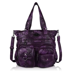 Purses and Handbag for Women Soft PU Leather Shoulder Handbag Women Tote Satchel Bags Top Handle Satchel, 5#d.purple