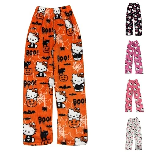 Pyjama Bottoms halloween Women Flannel Pyjamas Lounge Wear Women Women's Pyjama Bottoms Women Sleepwear Pants Trouser Women Cute Anime Pyjamas Matching Pjs Couples Lounge Pants