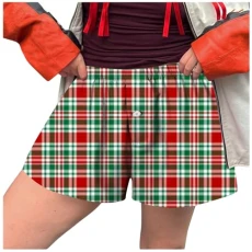 Pyjama Bottoms Women's Short Shorts Vintage Women's Shorts Cute Soft Elastic Low Waist Checked Pattern Button Front Pyjama Bottoms Boxer Shorts Sleepwear S M L XL, pink, M