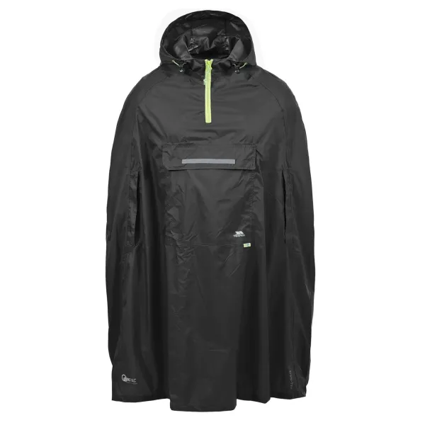 Qikpac Unisex Hooded Waterproof Packaway Poncho Black