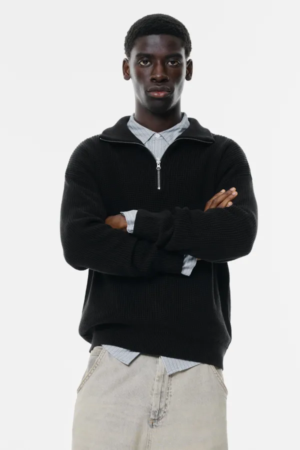 Quarter-Zip Sweater - Black