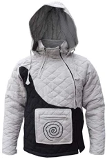 Quilted Hemp Puffer Cotton Lined Winter High Neck Jackets Jumper Coat Large
