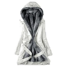 Quilted Jacket Women's Warm Long Winter Jacket Lined Fleece Down Jacket Cotton Elegant Puffer Jacket Long Sleeve Casual Fleece Jacket with Hood Winter Coat Winter Outdoor Costume Jacket,