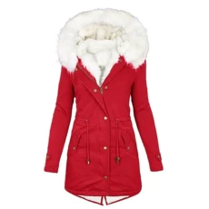 Quilted Jacket Women's Warm Long Winter Jacket Lined Fleece Down Jacket Cotton Elegant Puffer Jacket Long Sleeve Casual Fleece Jacket with Hood Winter Coat Winter Outdoor Costume Jacket,