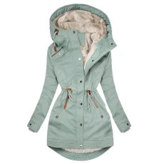 Quilted Jacket Women's Warm Long Winter Jacket Lined Fleece Down Jacket Cotton Elegant Puffer Jacket Long Sleeve Casual Fleece Jacket with Hood Winter Coat Winter Outdoor Costume Jacket, Z11