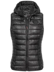 Quilted vest transition autumn winter vest windbreaker hooded vest, black, XL
