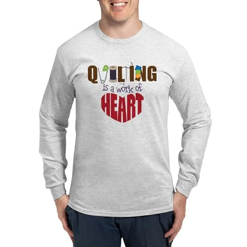 Quilting Long Sleeve T Shirt Men's Long Sleeve T-Shirt Ash Gray