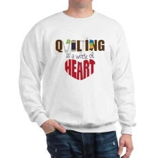 Quilting Sweatshirt Classic Crew Neck Sweatshirt White Quilting Sweatshirt Classic Crew Neck Sweatshirt White