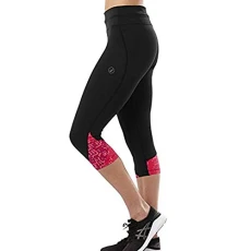 Race Reflective Women Capri Running Black, Black / pink, XS Race Reflective Women Capri Running Black, Black / pink, XS