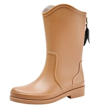 Rain Shoes Outdoor Waterproof Shoes Kitchen Rubber Shoes Soft Bottom Comfortable Rain Boots with Centre Tube Women's Shoes Wedge Heel Half Wellington Boots Women's Rain Boots Women, a, 8.5 UK