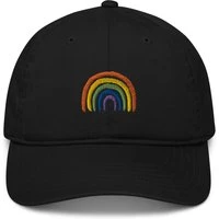 Rainbow Baseball Cap Black  Hats Accessories Unisex Genderless Sustainable