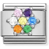 Rainbow Crystal Flower Charm