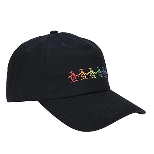 Rainbow Logo Cotton Twill Adjustable Strapback Baseball Hat, Dark Sapphire, One Size