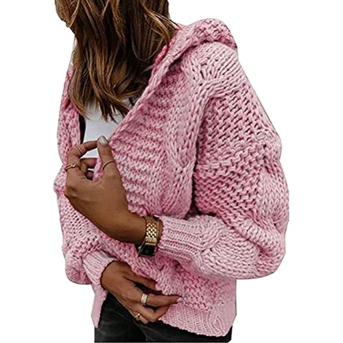 Rainbow Stripe Cardigan, Women's Plus Size Rainbow Cardigan with Pockets Long Sleeve Open Front Cardigans Sweater Coat UK Size 14 16 18 20 B Pink M