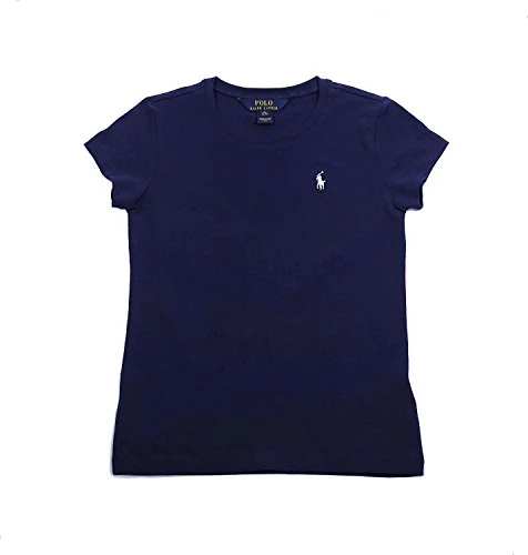 Ralph Lauren Polo Little Girls Crew-Neck T-Shirt (6, Navy)