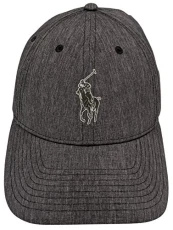 RALPH LAUREN POLO Men`s Baseline Performance Cap with Adjustable Back Strap, Outline Hat Grey /Black, One size RALPH LAUREN POLO Men`s Baseline Performance Cap with Adjustable Back Strap, Outline Hat Grey /Black, One size