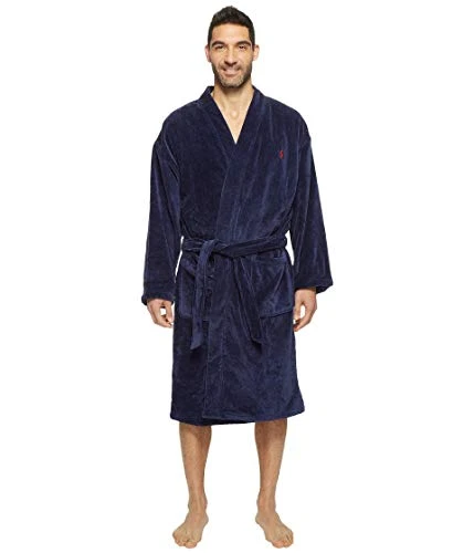 Ralph Lauren Polo Men's Navy Blue Robe Dressing Gown (Small/Medium (S/M))