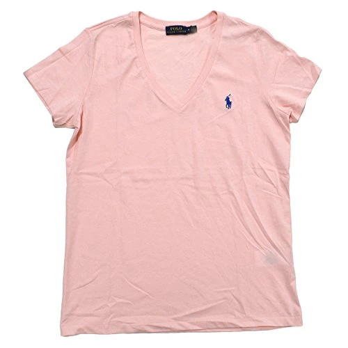 Ralph Lauren Polo Womens V-Neck Jersey T-Shirt, Ballerina Pink, L