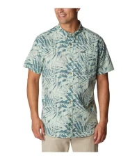 Rapid Rivers Printed Short Sleeve Shirt Men's Hiking T-Shirt, Metallic Dye Palms, 2X Tall