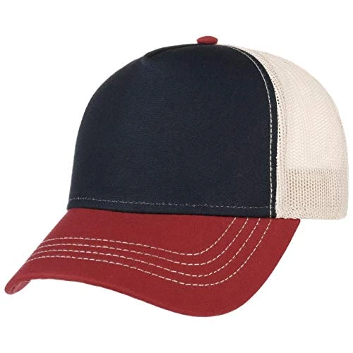 Rapper Canvas Trucker Cap Baseball (One Size - Blue-red)