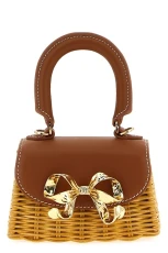 Rattan micro bow handbag Brown Size U