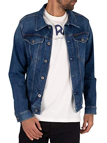 RAW Men's 3301 Slim Jacket, Blue (faded stone D11150-C052-A951), L