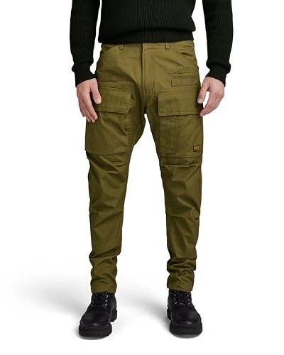 RAW Men's 3D Regular Tapered Cargo Pants, Green (dark olive D23636-D384-C744), 34W / 36L