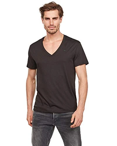 RAW Men's Base Heather T-Shirt 2 Pack, Black (solid black D07203-2757-2019), L