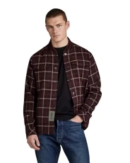 RAW Men's Bomber Collar Overshirt, Multicolour (dk fig dash check D20662-D406-G086), XS RAW Men's Bomber Collar Overshirt, Multicolour (dk fig dash check D20662-D406-G086), XS