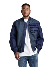 RAW Men's Chest Pocket PM Bomberjacke, Blue (warm sartho D21054-C143-C423), XXL RAW Men's Chest Pocket PM Bomberjacke, Blue (warm sartho D21054-C143-C423), XXL