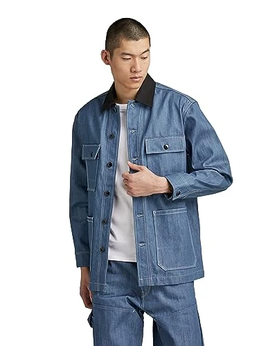 RAW Men's Chore Jacket, Blue (raw denim D23956-D318-001), XXL