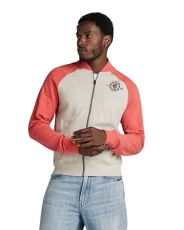 RAW Men's Collegic Raglan Bomber Sweater, Multicolor (milk htr/finch htr D24419-D562-G398), L