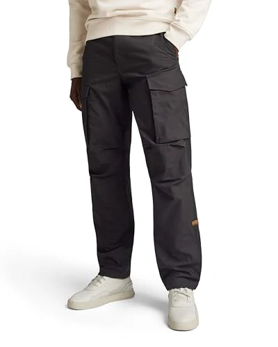 RAW Men's Core Regular Cargo Pants, Black (dk black D24309-D387-6484), 33W / 32L