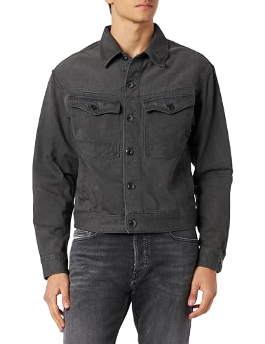 RAW Men's Dakota Selvedge Jacket Jackets, Grey (faded black ink D23593-D182-D358), M