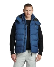RAW Men's G-Whistler Padded Hooded Vest Jackets, Blue (rank blue D20101-D199-868), XS RAW Men's G-Whistler Padded Hooded Vest Jackets, Blue (rank blue D20101-D199-868), XS