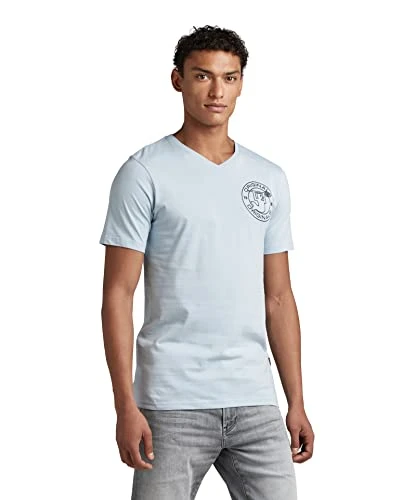 RAW Men's Merman Back Graphic Slim T-Shirt, Blue (dk ice D22206-336-798), S