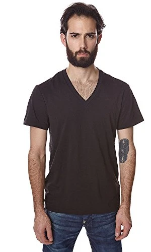 RAW Men's Neoth V-Neck Tee Short Sleeve T-Shirt, Black, Large