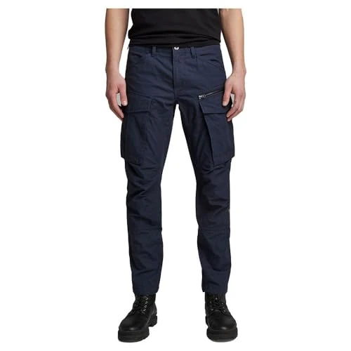 RAW Men's Rovic Zip 3D Regular Tapered Pants Pants, Blue (salute D02190-D213-C742), 30W / 32L