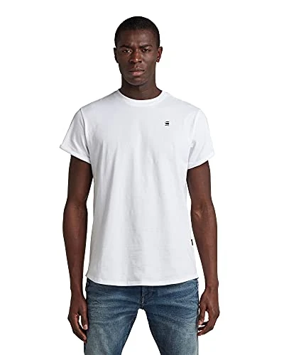 RAW Men's T-Shirt Lash Straight Fit, White (White D16396-b353-110), L