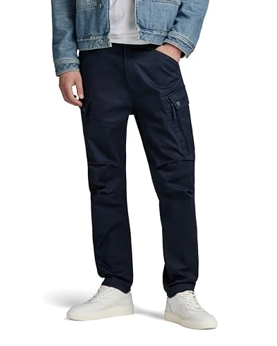 RAW Men's Zip Cargo Regular Tapered Trousers, Blue (Mazarine Blue D24720-c072-4213), 32 W/30 L