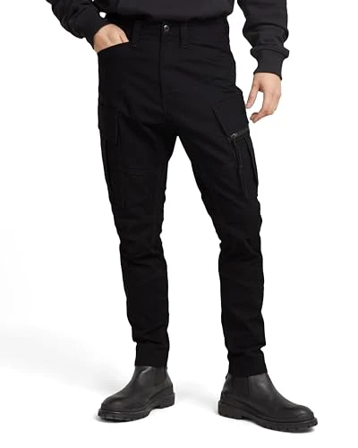 RAW Men's Zip Pocket 3D Skinny Cargo Trousers 2.0 Pants, Black (Dk Black D24307-d504-6484), 38 W/36 