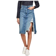 RAW Women's 3301 A-Line Midi Ripped Rock, Blue (Faded ripped shore D16157-8973-B166), 24 RAW Women's 3301 A-Line Midi Ripped Rock, Blue (Faded ripped shore D16157-8973-B166), 24