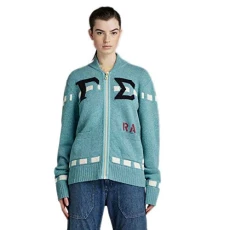 RAW Women's Graphic Cardigan Loose Knit Wmn, Ocean, M RAW Women's Graphic Cardigan Loose Knit Wmn, Ocean, M