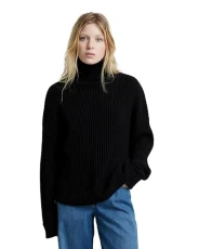 RAW Women's Loose Turtle Knit Sweater, Black (Dk Black D25753-d496-6484), M RAW Women's Loose Turtle Knit Sweater, Black (Dk Black D25753-d496-6484), M